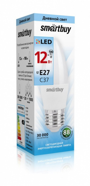 Светодиодная лампа Smartbuy свеча 12Вт_E27_4000