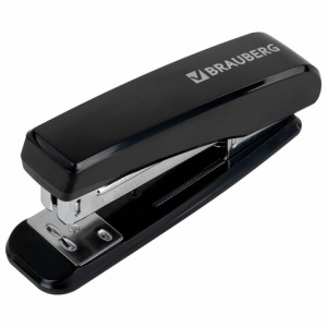 Степлер №24-6, 26-6 BRAUBERG Standard, до 30 листов, черный, 272755