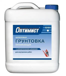 Грунтовка акриловая проникающая ОПТИМИСТ 3л