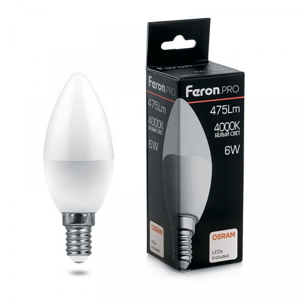 Лампа светодиодная 6W, 230V, E14