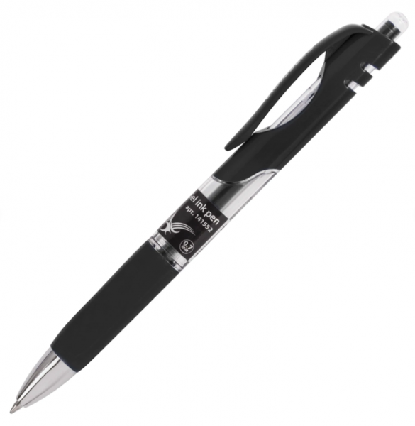 Ручка гелевая автоматическая с грипом BRAUBERG Black Jack, ЧЕРНАЯ, трехгранная, узел 0,7 мм, 14155
