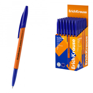 Ручка шариковая ErichKrause Slender® Stick Orange 0.7, Super Glide Technology, цвет чернил синий