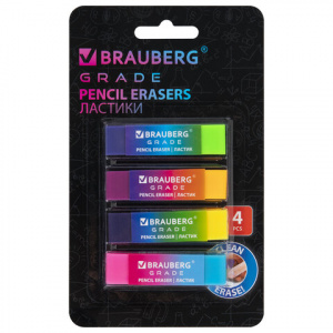 Ластики BRAUBERG GRACE набор 4 шт.