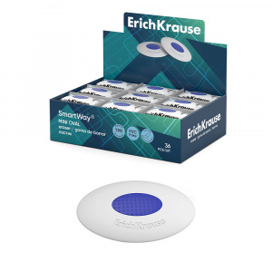 Ластик с пластиковым держателем ErichKrause SmartWay® Mini Oval (в пакете с европодвесом)