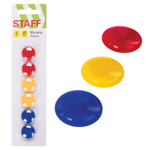 Магниты STAFF 20мм, комплект 6шт, ассорти 236404