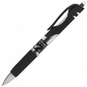 Ручка гелевая автоматическая с грипом BRAUBERG Black Jack, ЧЕРНАЯ, трехгранная, узел 0,7 мм, 14155