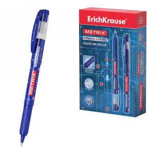 Ручка-роллер ErichKrause Metrix® Stick&Grip Classic 0.5, цвет чернил синий