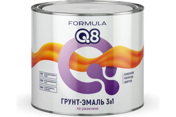 Грунт-эмаль по ржавчине черная 1,9 кг Formula Q8