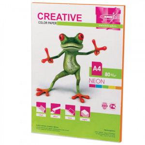 Бумага Creative color А4, 80гм, 50л, неон оранжевая 110518 Бумага Creative color А4, 80гм, 50л, неон оранжевая 110518
