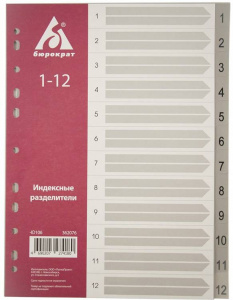 Разделитель 1-12 пластик Бюро 106