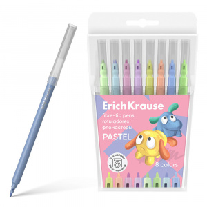 Фломастеры ErichKrause Jolly Friends Pastel Easy Washable 8 цветов