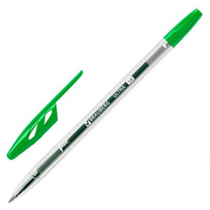 Ручка шариковая BRAUBERG ULTRA, ЗЕЛЕНАЯ,узел 1 мм, чернила ГЕРМАНИЯ,наконечник ШВЕЙЦАРИЯ, 143561