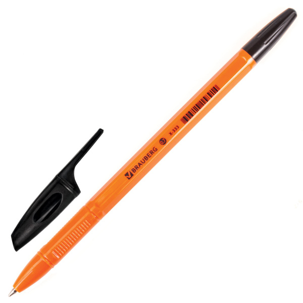 Ручка шариковая Brauberg X-333 Orange,черная, 142410