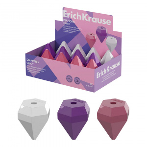 Точилка пластиковая ErichKrause Diamond, Candy, с контейнером, ассорти