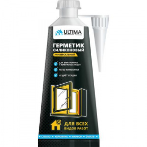 Ultima, герметик в блистере силиконовый универсальный белый, 80мл