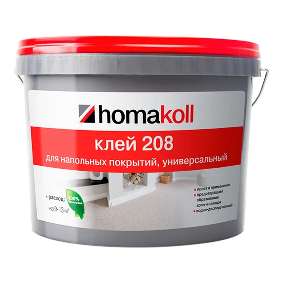 Клей акриловый для гибких напольных покрытий Homa Homakoll 208 4 кг
