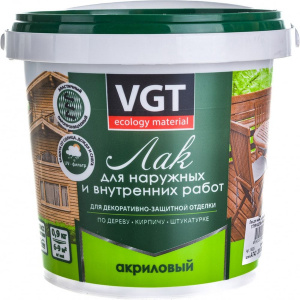 Лак акриловый для внутр/наруж работ матовый 0,9кг ВГТ