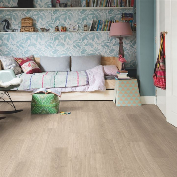 Ламинат Quick-Step Доска дубовая светло-серая лакированная PER1304