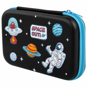 Пенал BRAUBERG KIDS большой удобный с откидной планкой, EVA,22х15х4 см, Space out, 271556